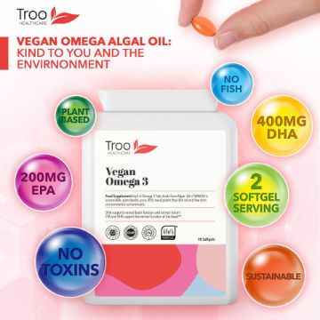 vegan omega 3 algal oil capsules
