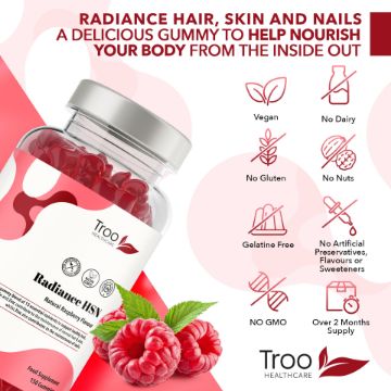 Picture of Radiance HSN Hair Skin & Nails Complex  - Raspberry Flavour Gummies