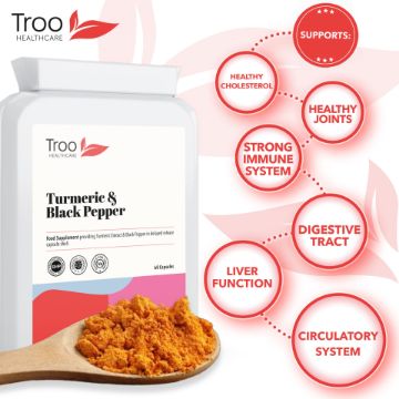 Picture of Turmeric 500mg with Black Pepper Extract 60 Capsules