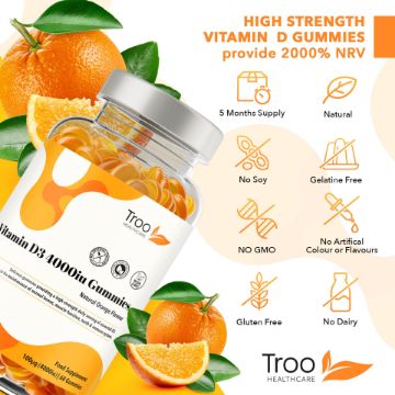 Picture of Vitamin D3 4000iu - Orange Flavour Gummies - High Strength