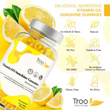 Picture of Vitamin D3 1000iu Supplement - Lemon Flavour Gummies