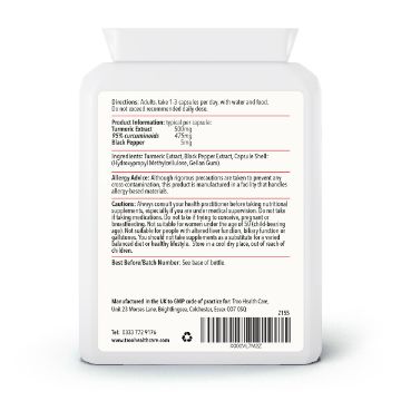 Picture of Turmeric 500mg with Black Pepper Extract 60 Capsules