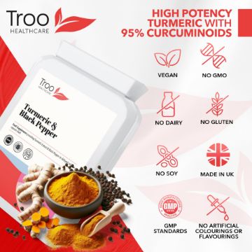 Picture of Turmeric 500mg with Black Pepper Extract 60 Capsules