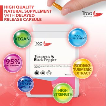 Picture of Turmeric 500mg with Black Pepper Extract 60 Capsules