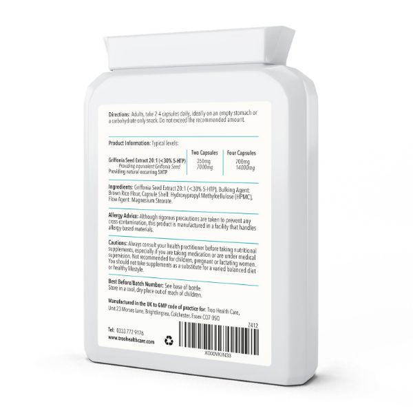 Picture of 5HTP Griffonia Seed Extract 90 Capsules
