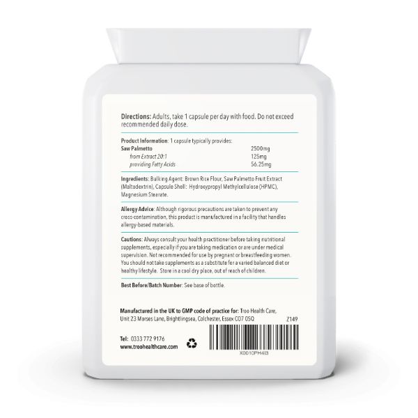 Picture of Saw Palmetto 2500mg from 125mg 20:1 Extract 90 Capsules